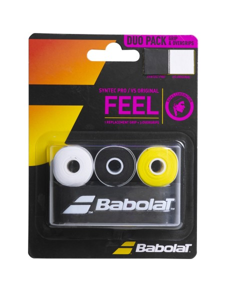 PAKETA DUO BABOLAT: SYNTEC PRO GRIP + 3 OVERGRIP VS ORIGJINAL